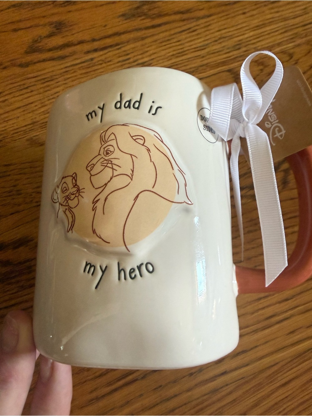 Rae Dunn lion King my dad is my hero Disney Ceramic Mug NWT